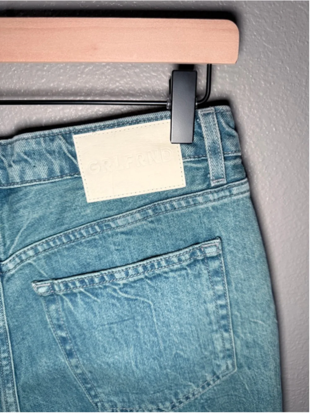 Women's GRLFRND Blue Helena High Rise Cut Off Jean Shorts Size 28